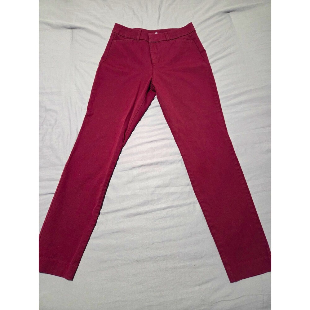 Old Navy Pixie High Rise Pants Womens [Size] Burgundy Maroon Secret Slim Pockets